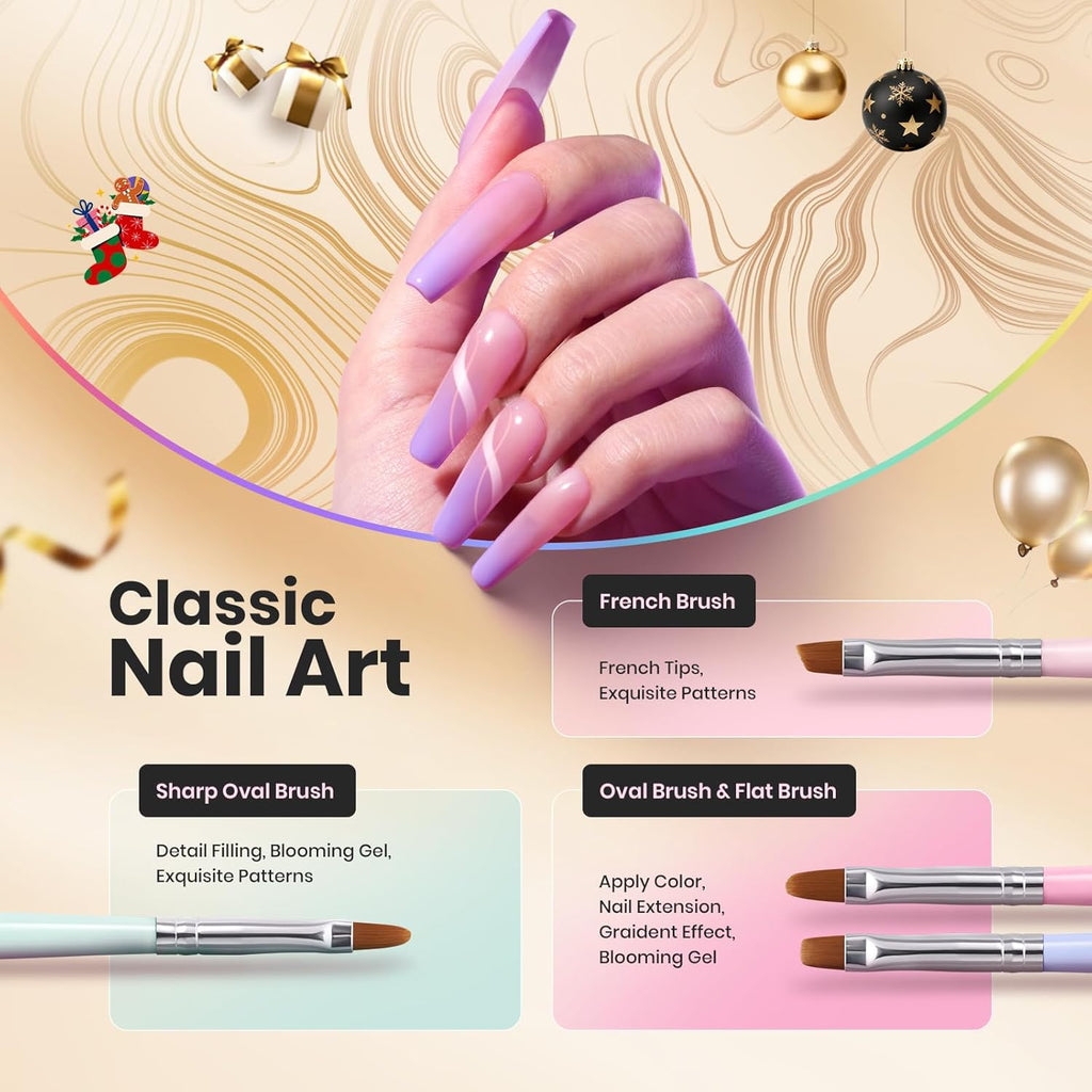 6-Piece Nail Art & Detail Brush Set