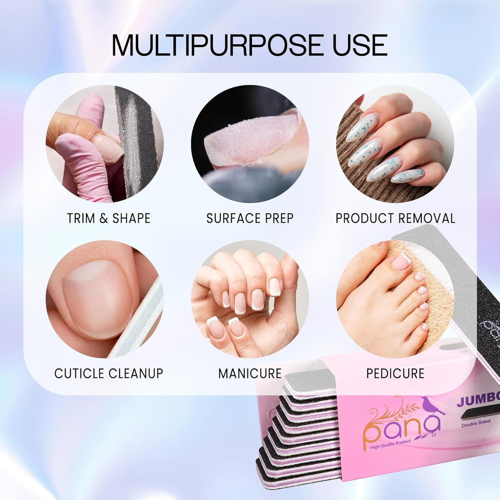 10Pcs - Double-Sided Nail File  (Grit 80/80)