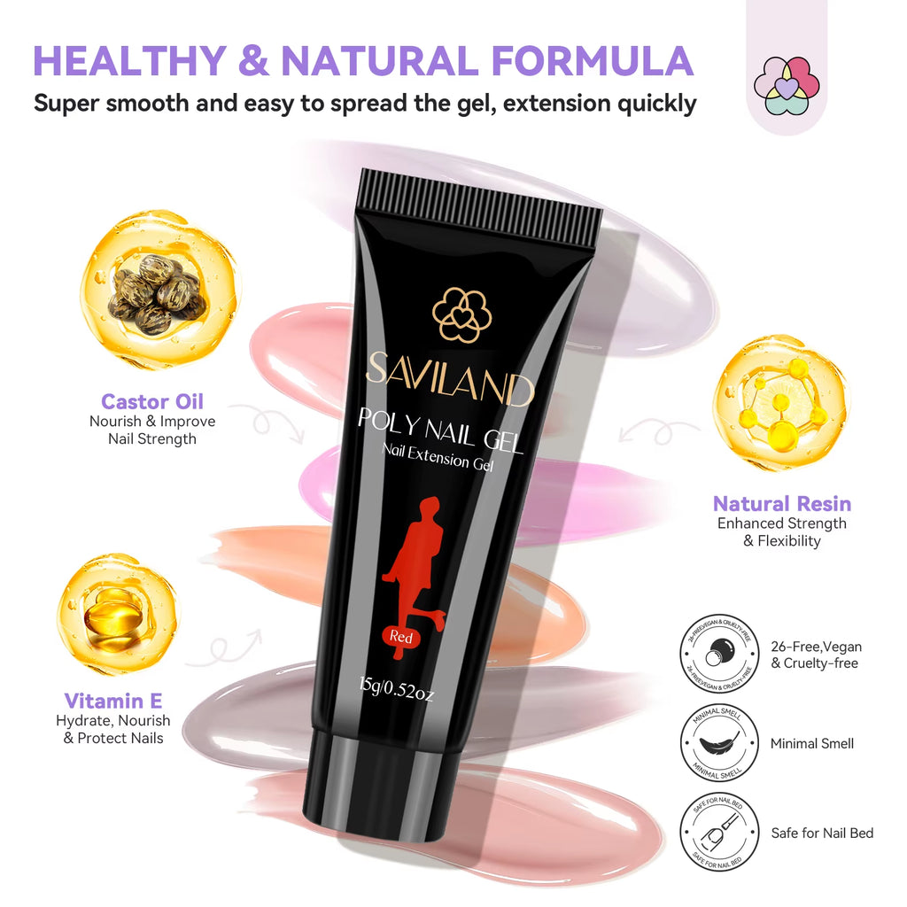 36-Color Poly Gel Nail Extension Kit with UV/LED Lamp