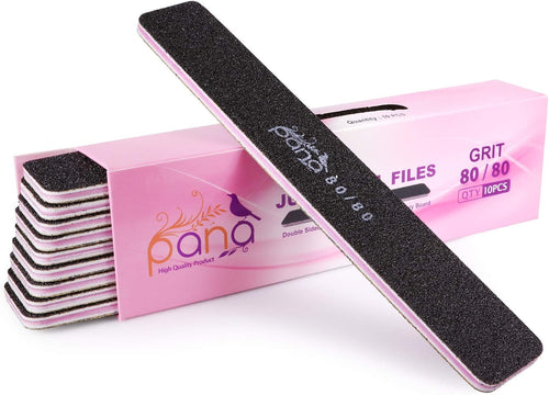 10Pcs - Double-Sided Nail File  (Grit 80/80)