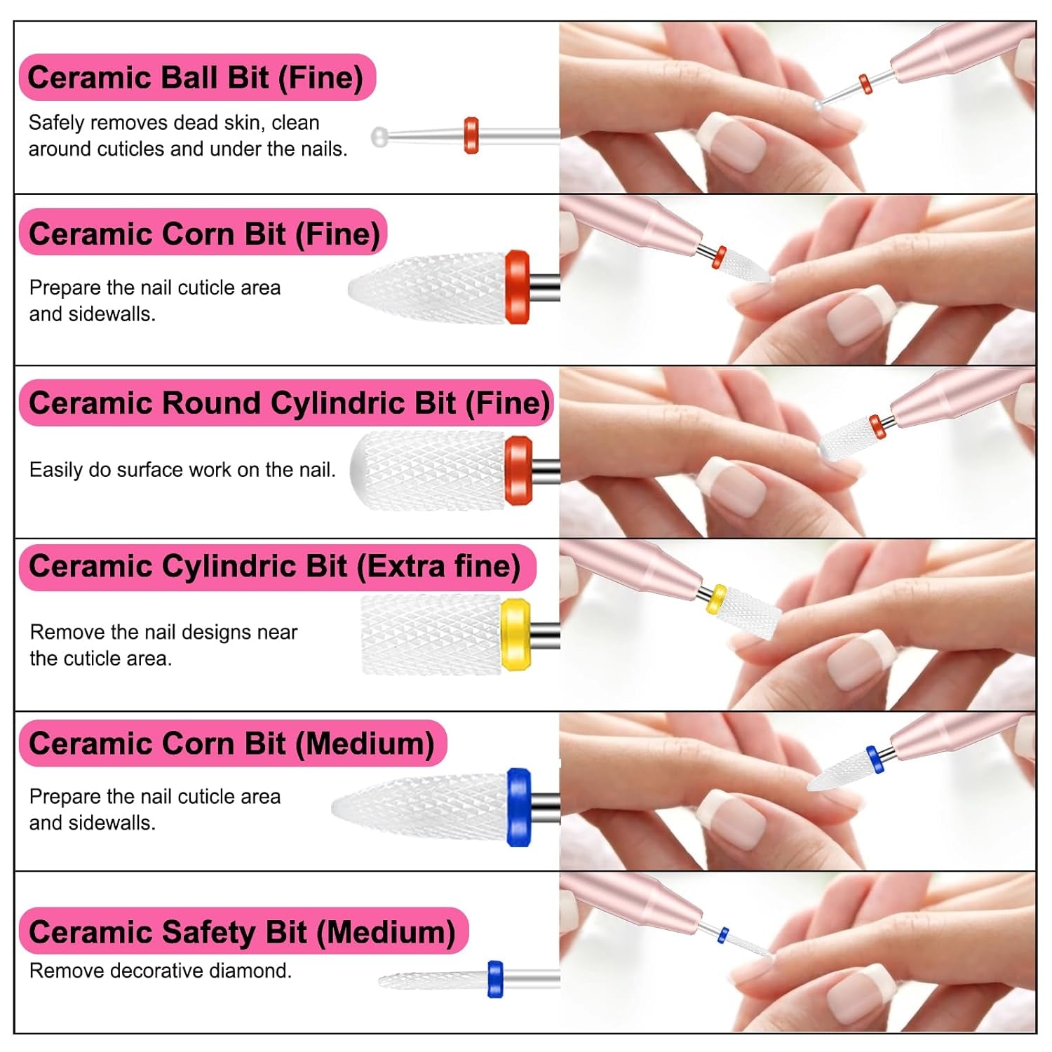 25-Piece Nail Drill Bit Set with Storage Box