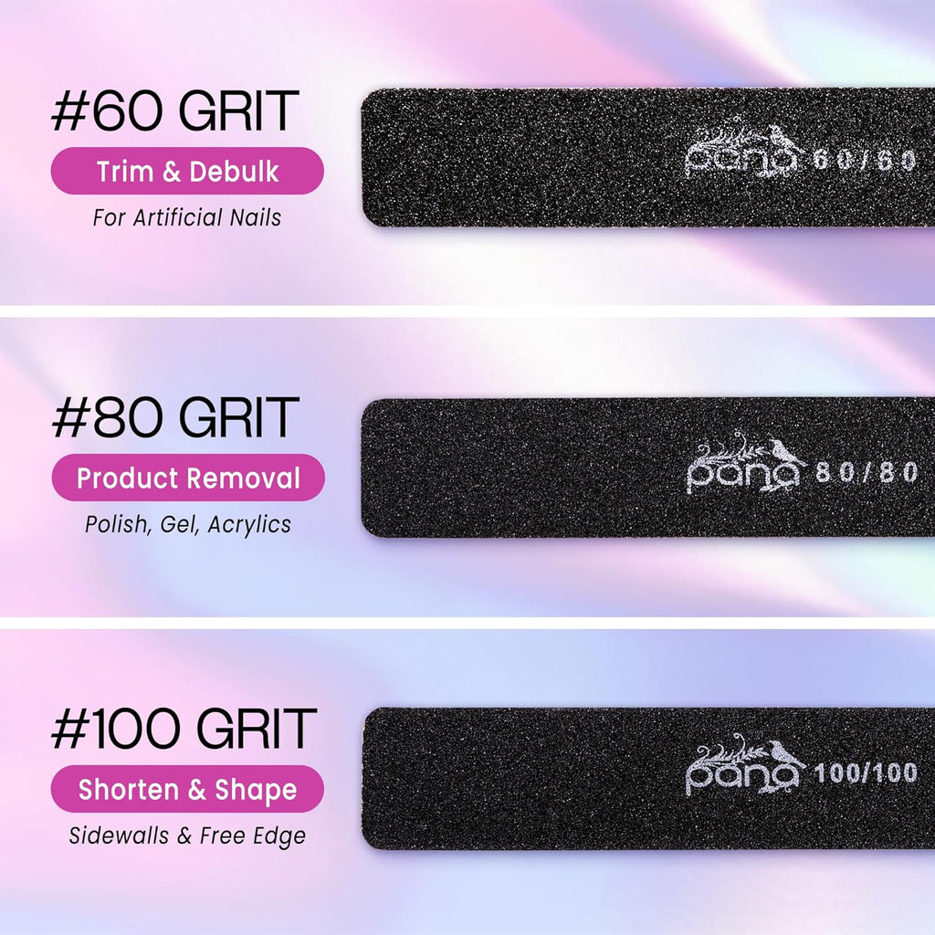 10Pcs - Double-Sided Nail File  (Grit 80/80)