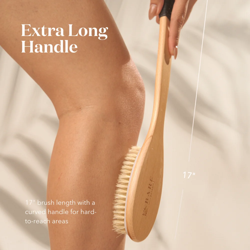 Extra-Long Handle Dry Body Brush – Back Exfoliating Brush