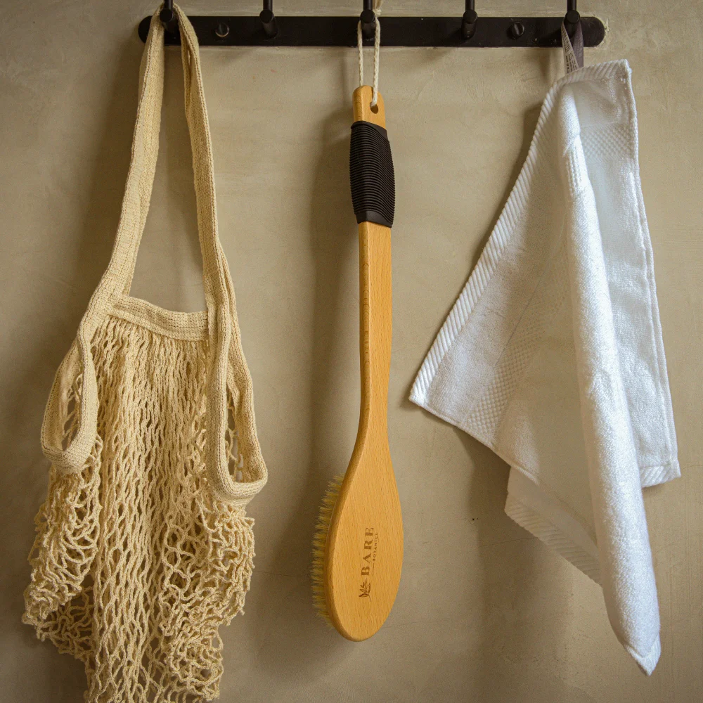 Extra-Long Handle Dry Body Brush – Back Exfoliating Brush