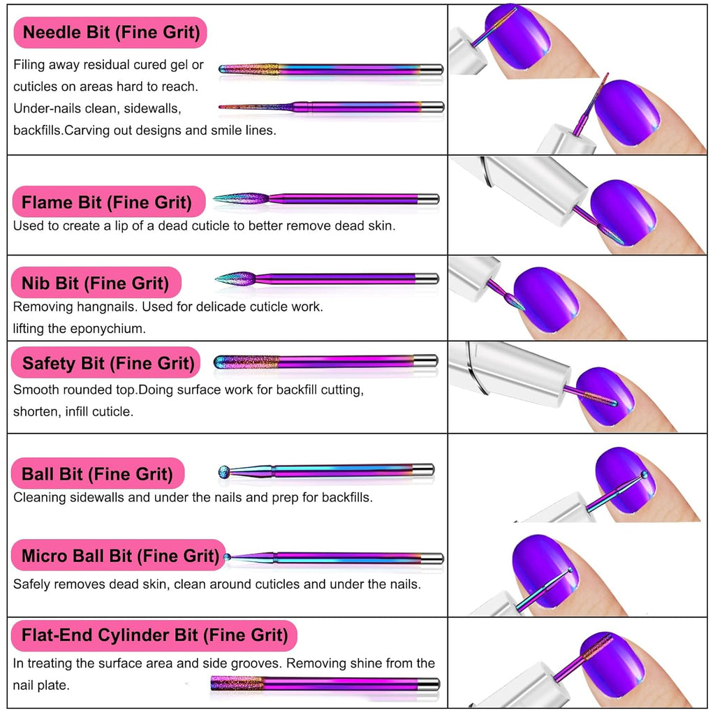 25-Piece Nail Drill Bit Set with Storage Box