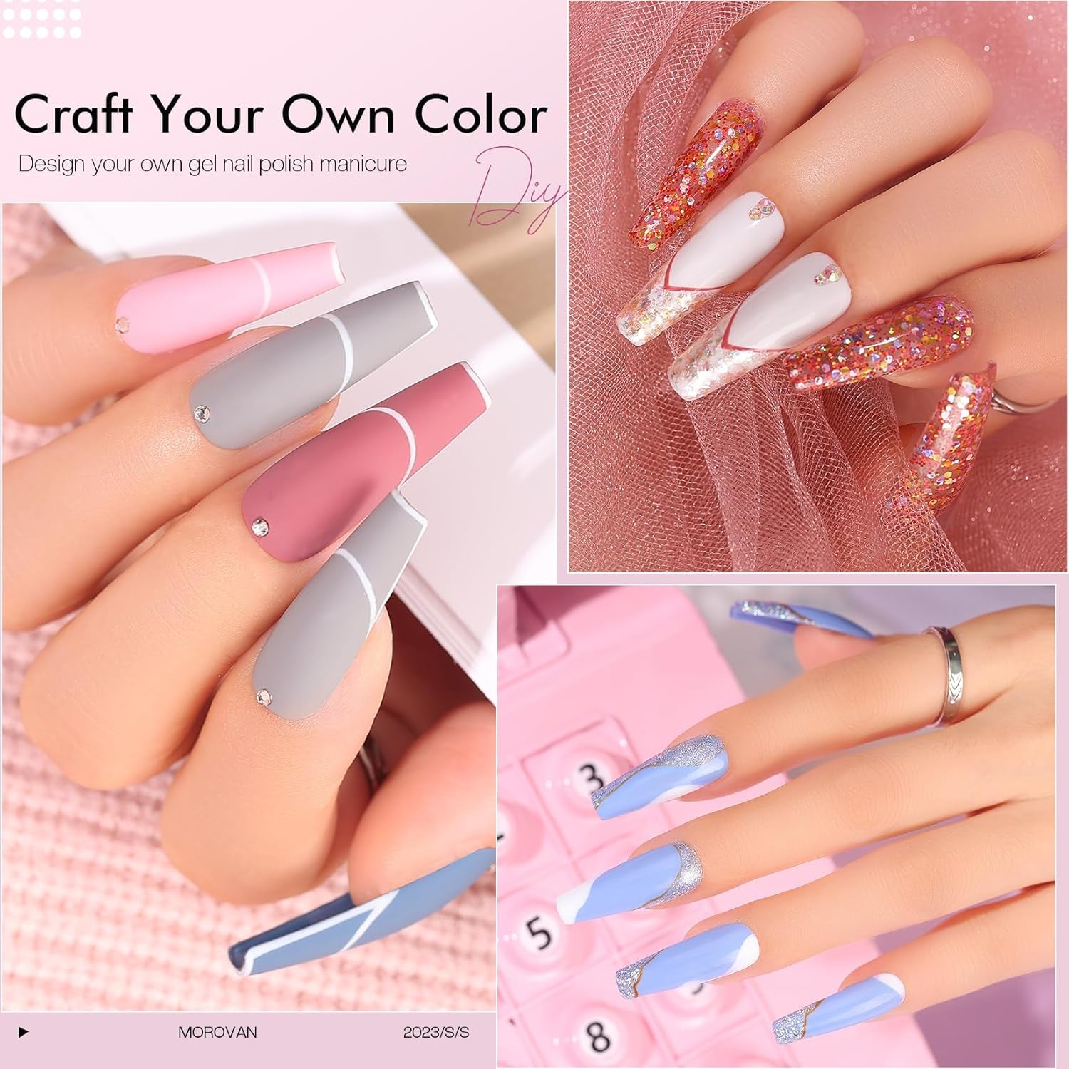 12-Color Gel Nail Polish Kit with UV/LED Lamp